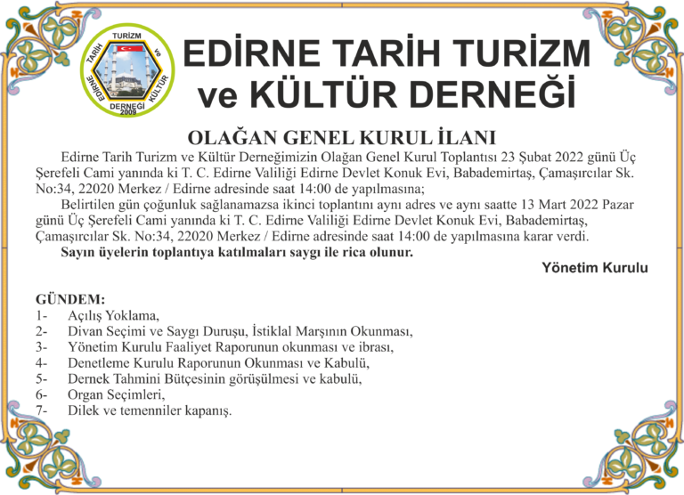 genel kurul davetiye