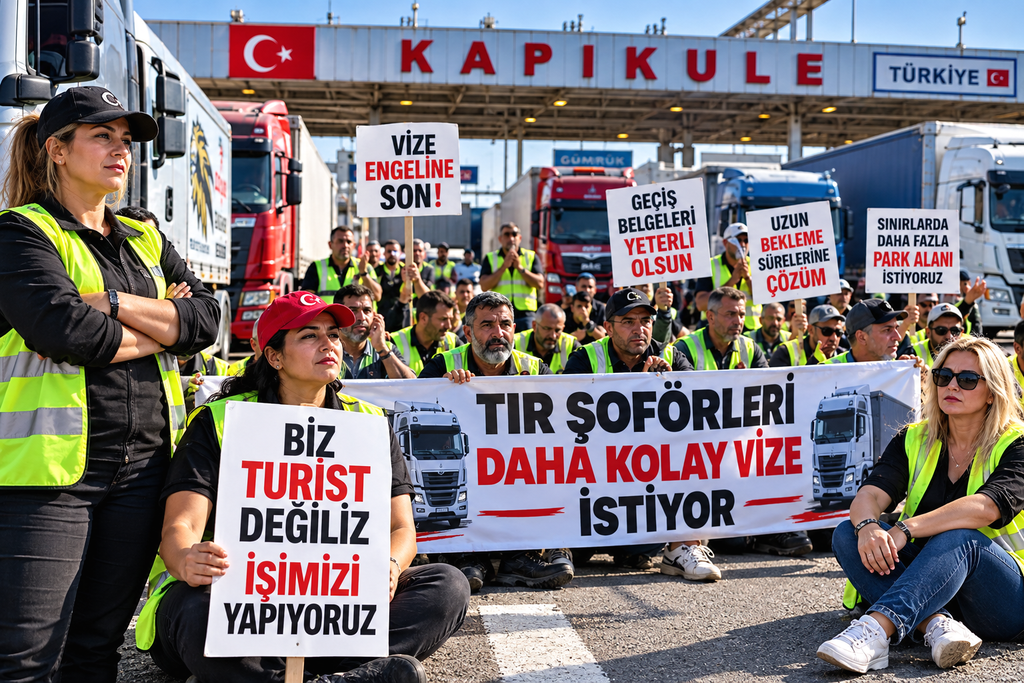 Kapıkule’de Tır Şoförleri Protestosu